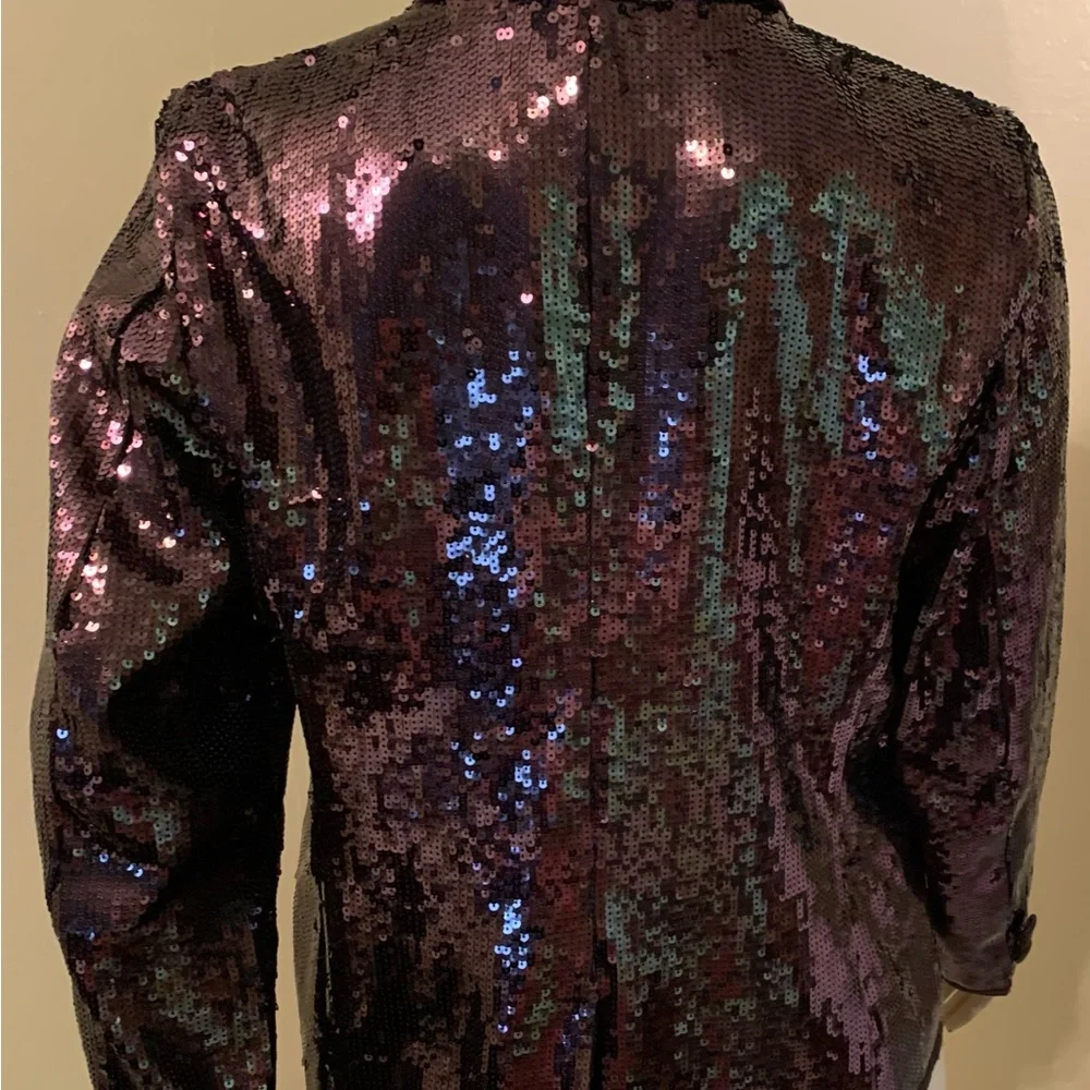 Chicos Shining Tuxe Sheron Jacket Timberglass. Sequins - Picture 3 of 15